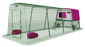 Eglu Cube Chicken Coop with Run (4m) and Wheels - Purple