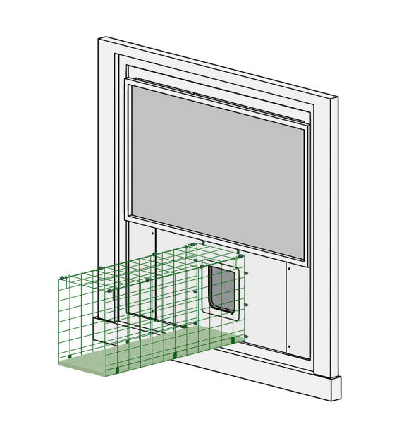 Catio outdoor cat enclosure tunnel window board