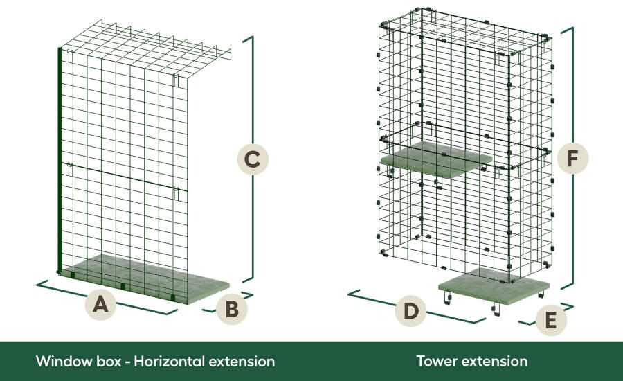 Omlet catio tunnel vertical extension dimensions